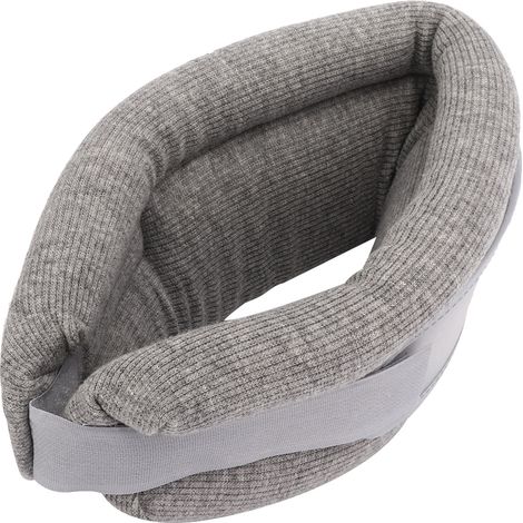 Dispositif de traction cervicale respirant, minerve correctrice, sangle de fixation, gris, taille moyenne