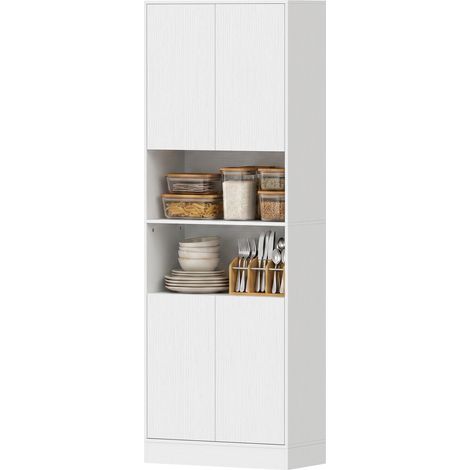 HOMCOM Dispensa Cucina 170cm, Cerniere Ammortizzate, Bianco (1/5)