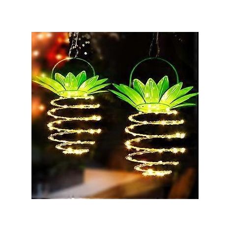 Lanterne solaire, guirlande lumineuse solaire de jardin, lampe solaire décorative, 60 LED en forme d'ananas, étanche IP65 (1/3)