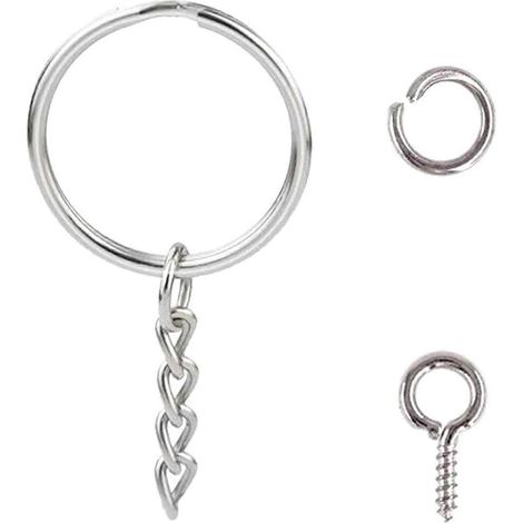 Robuster Schraubösenstift für Schlüsselanhänger mit offener Ringkette, Schmuckherstellung