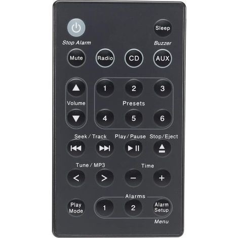 Télécommande de remplacement universelle Bose pour système radio Bose Sound Touch Wave Music (générations 1. 2. 3 et 4) (piles non incluses) (noir) (1/4)