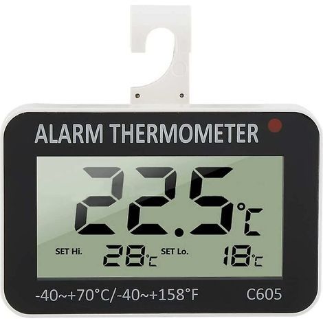 Thermomètre de réfrigérateur mesure de -40c à +70c Thermomètre de réfrigérateur électronique Alarme numérique Congélateur (1/5)