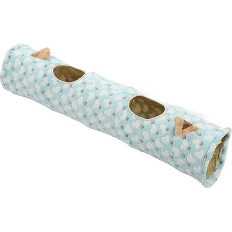 Tunnel en peluche pour chat, jouet pour chat, tunnel pliable avec balle, oreilles de chat, pour petits animaux (chat, chiot, chaton, lapin), style oreilles en cœur (1/5)