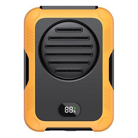 Ventilateur Turbo USB 2000mAh, Réglage 100 Vitesses, Portatif Ceinture/Cou, Orange -Alovez-WCY