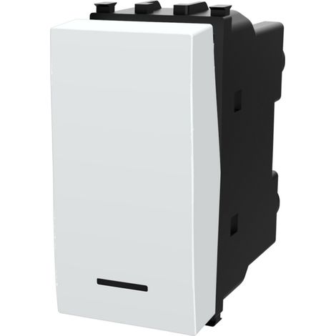 Interruttore unipolare 16AX bianco compatibile anche con Vimar Plana
