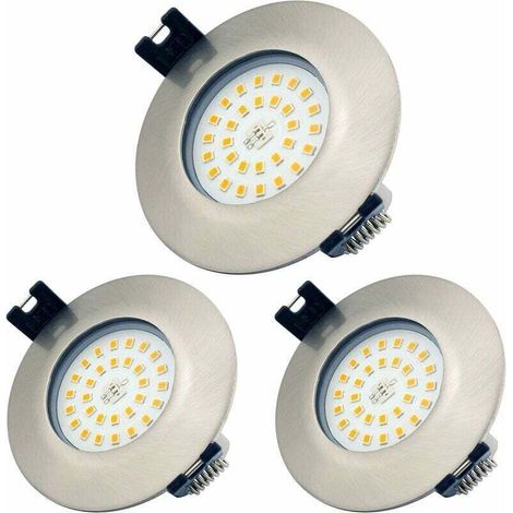 Spot LED Encastrable Salle de Bain IP44 7W Rond Ultra Plat Blanc 3000K Chaud 220V Éclairage Plafond Encastré pour Cuisine, Salon, Couloir (lot de 3) [Classe énergétique A++]