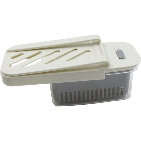 Fridge Box Fridge Cabinet Drawers Shepherd Box with Feeder Rail for Kitchen Worktop(Cream White) (1/5)