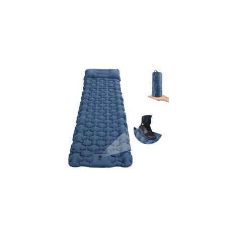 Matelas de couchage camping auto-gonflable avec pompe à pied, matelas pneumatique épaissi 200 70 8 cm, tapis de couchage ultra-léger, résistant à l'humidité, matelas de camping pour la randonnée, le