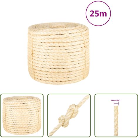 vidaXL Corde de chanvre - Corde 100 % sisal 14 mm 25 m (1/5)