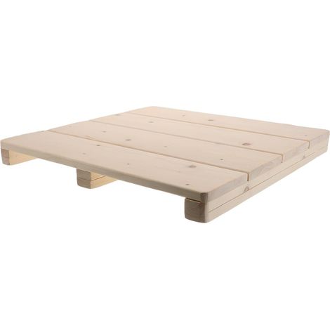 Tapis de Sauna en Sapin Finlandais Naturel 40x40 Cm Antidérapant et Surélevé, Revêtement de Sol en Bois Massif pour Salle de Bain, Spa et Usage Intérieur/extérieur, Tapis de Bain (1/5)