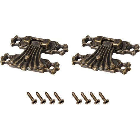 CCYKXA Knebelverschluss (37 mm x 27 mm), 2 Stück, Zinklegierungs-Haspenverschlüsse – für Schränke, Kisten, Koffer, Bronzeton