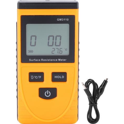 GARRYFIZH Testeur de résistance de surface GM3110, haute précision, affichage numérique, antistatique, rétroéclairage HD (1/5)