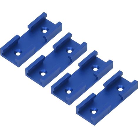 4 Pièces Connecteur Croisé en T en Alliage d'Aluminium, Jonction de Rails Bleus pour Travaux de Menuiserie et Charpente