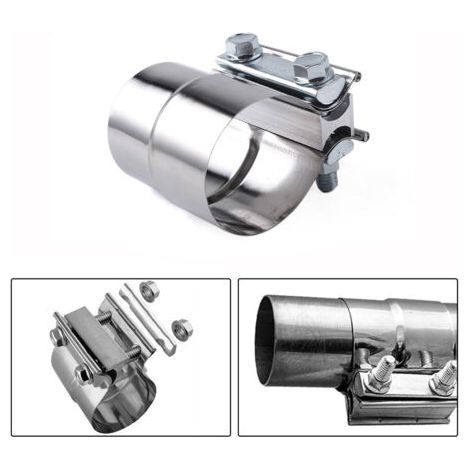 Collier de Tuyau d'échappement Connecteur Tuyau d'échappement Collier Serrage Echappement Raccord Tuyau échappement Manchon Echappement Colliers d'échappement pour Auto,2,5 pouces (1/4)