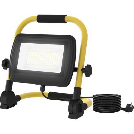 Faro a LED giallo, 4250 lumen, IP65, 6500 K, resistente alle intemperie, regolabile e portatile, 25,5 x 16 x 25,5 cm (1/5)