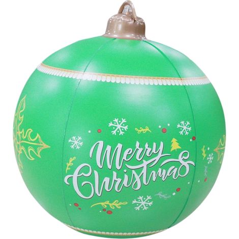 Boule De Noel Gonflable - Diamètre 60 Cm - Pour Décoration Intérieure Et Extérieure - Vert - 1 Pièce (1/5)