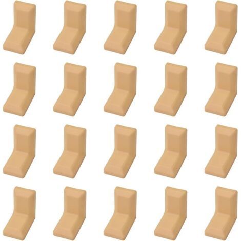 FENOPLASTICAUn ensemble de 20 équerres d'angle en acier galvanisé en forme de L avec couvercles en plastique ABS beige, adaptées aux armoires et aux étagères. (1/4)