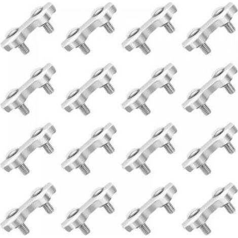 Lot de 18 Pinces à Câble en Acier Inoxydable, Serre-Câbles Doubles pour Filin Inox 2mm, Fixation Robuste et Durable (1/5)