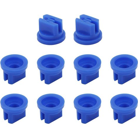 Lot de 14 buses plates en plastique à 110 degrés avec ouverture 0,4 mm pour pulvérisateur dos, jardin, équipement pulvérisation agricole (rouge) - 10pcs Fan-Shaped VP110-03 Blue (1/5)