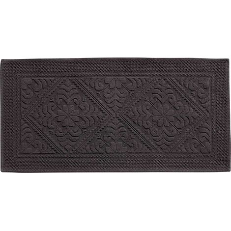 VIVARAISE - Tapis de bain Vivaraise Enzo en coton 100 % - Marron Ébène (54 x 110 cm)