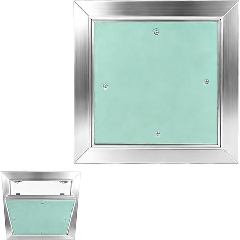 Trappe de Visite 20x20cm Aluminium, Trappe de Révision pour Placo 12,5mm, Porte d'entretien Invisible À Pression pour Plafond et Mur, pour Cloisons Sèches et Locaux Humides (1/5)