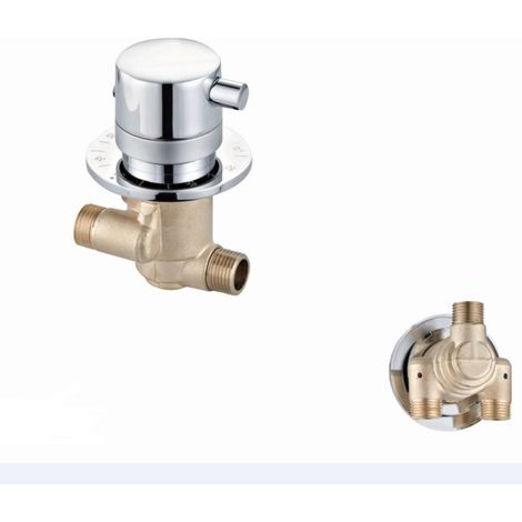 Thermostat-Duschmischer aus Messing G1/2, Einhebel-Wandarmatur, Warm- und Kaltwassermischung (1/5)