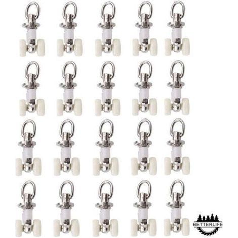 [JAMAIS UTILISÉ] 20 Pièces Rouleaux de Rail Planeur de Voie de Rideau Plastique Twin à roulettes en Alliage d'aluminium (1/5)