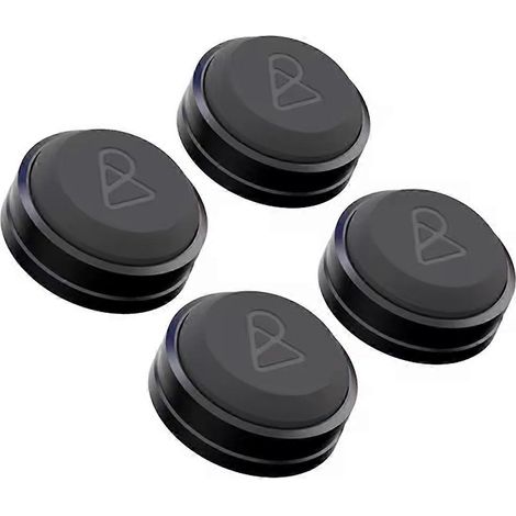 Lot de 4 patins anti-vibrations pour enceintes/caisson de basses/amplificateur - Pieds d'isolation Hi-Fi pour une meilleure qualité sonore - Noir (1/5)