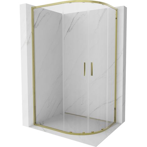 Mexen Exo Halbkreis-Duschkabine, Schiebetür 100 x 90 cm, transparent, gold - 8132-100-090-50-00 (1/5)