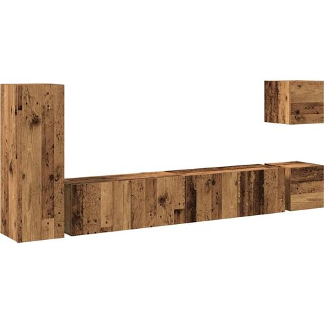 Maison Exclusive - 5-tlg. TV-Schrank-Set Wandmontage Altholz-Opti