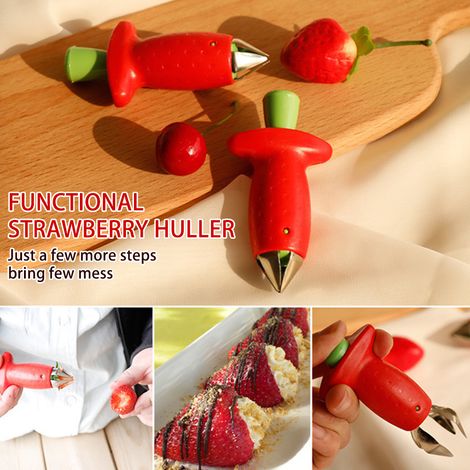 Fraise Huller Fruit Slicer Tige Remover Évideur pour Fraises Tomates Persimmon Cerise (1/5)