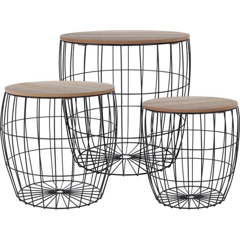 Set 3 ceste in metallo con coperchio in legno PERAGA CHRISTMAS