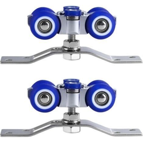 Ecleanfy - 2 Pièces Galet Porte Coulissante, Roulette Porte Coulissante en Acier Inoxydable, Peut tourner à 360°, pour Porte Coulissante Simple, Porte Pliante, Porte Coulissante Multiple (1/4)