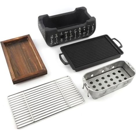 Barbecue japonais - Cuisine japonaise - Poêle à charbon - Poêle à alcool - Rectangulaire (1/4)
