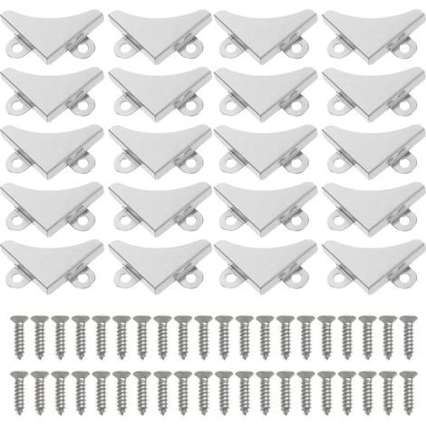 20 Pièces Supports D'angle pour Miroir, fixation miroir, en Forme de L Accolades d'angle Argent 30,3  10  5,5mm