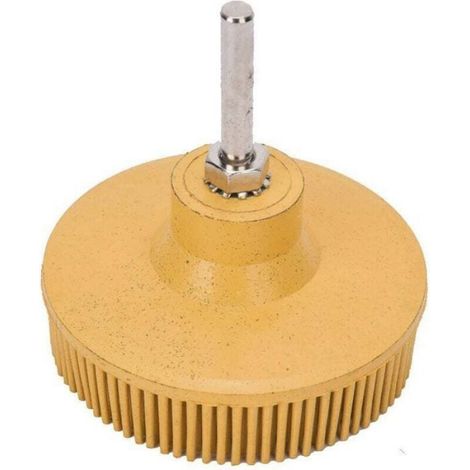 Disque De Brosse À Poils - 3 Pouces - Pour Retrait De Rouille Et Ébavurage - En Caoutchouc Et Émeri - 1 Pièce (1/4)