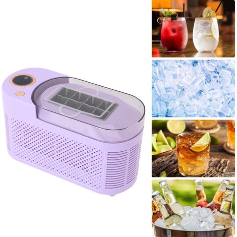 Máquina de hielo compacta de sobremesa con cubitos de hielo integrados, alta eficiencia, para el hogar, residencia estudiantil u oficina, enchufe estadounidense. (1/5)