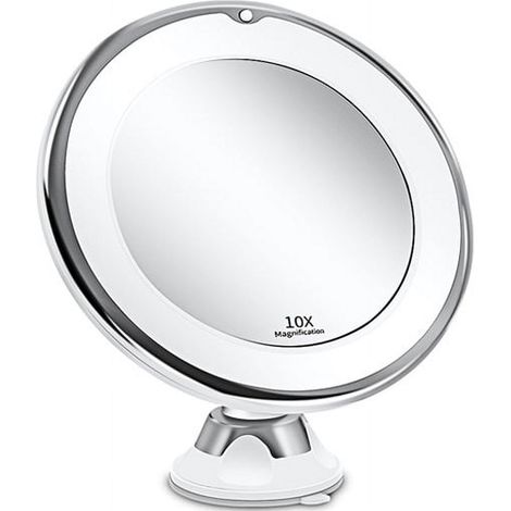 Miroir de maquillage grossissant 10x avec éclairage LED, miroir de beauté lumineux pour précision et finitions parfaites (1/5)