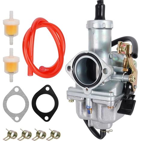 Carburateur PZ30 pour 125cc 150cc 200cc 250cc 300cc ATV Dirt Bike Go Kart, Carburateur à starter 30mm avec filtre à essence, ligne d'essence rouge et joint d'étanchéité