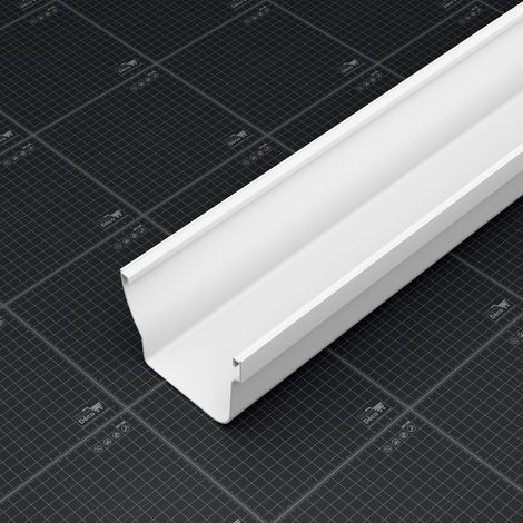 Lot de 2 Gouttières PVC double profil dév 300 mm - Long. 2 m - Blanc