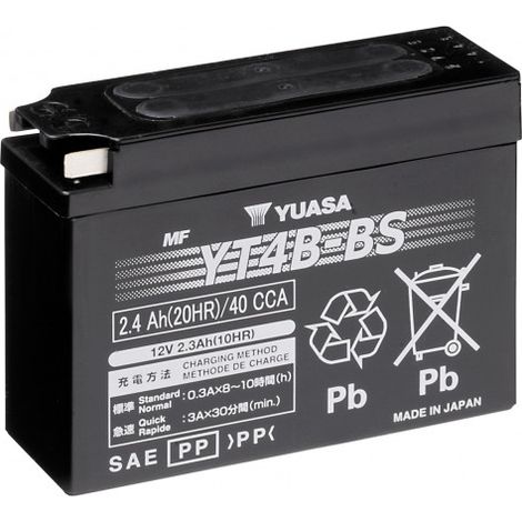 Batterie moto YUASA YT4B-BS 12V 2.4AH 40A (1/2)