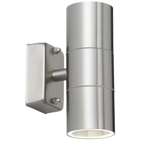 Applique ext. inox poli haut/bas 2xGU10 Canon Endon