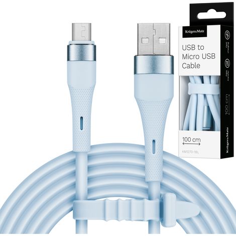 Câble USB - microUSB 1 m 12 W en silicone Kruger&Matz Basic (1/4)