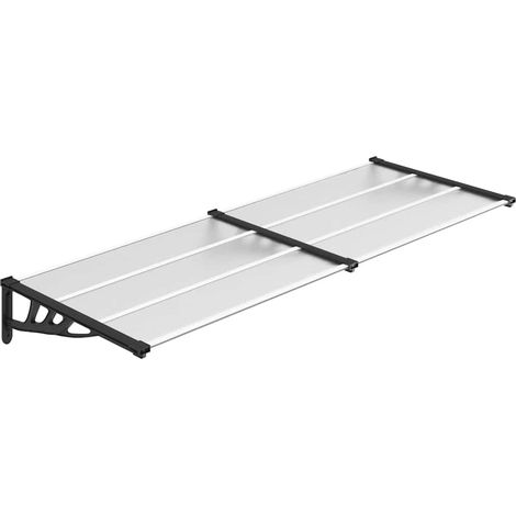 Türvordach Schwarz und Transparent 239x90 cm Polycarbonat vidaXL