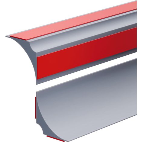 Meter flexible Silikon-Dichtungsleiste, Wassersperre, Duschschwelle, Duschdichtung, Duschbarriere, Wasserrückhalteband, Überlaufschutz für Bad und Küche, 15 x 15 mm, Grau (zwei Klebeseiten) (1/5)