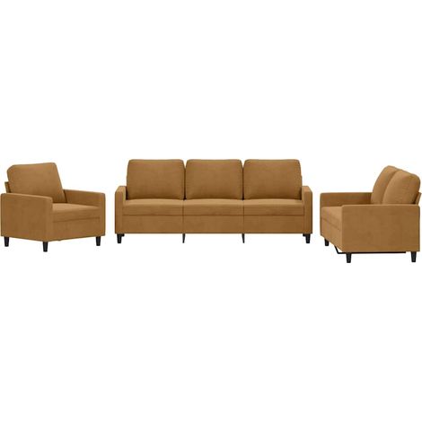 Maison Exclusive - Set di Divani 3 pz con Cuscini Marrone in Velluto