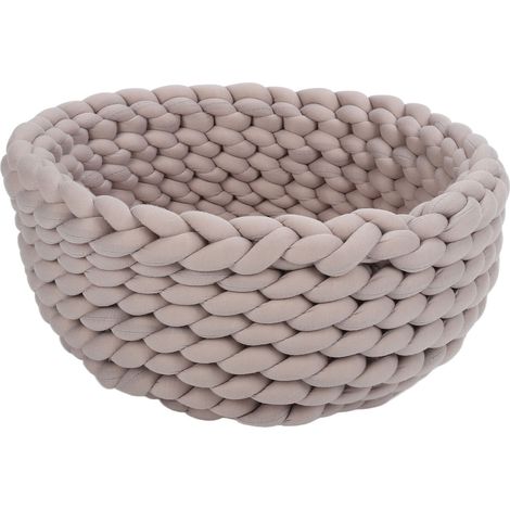 Nid douillet artisanal pour chien chat, coussin rond haute densité lavable en machine, literie pour chenil. (1/5)