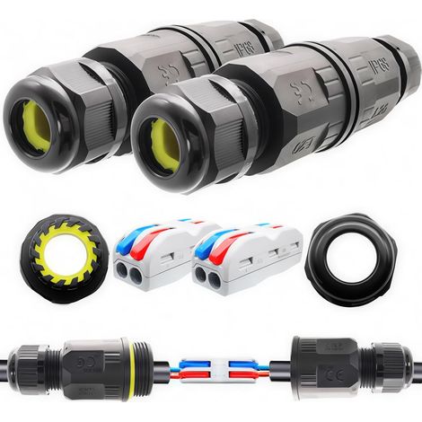 55 Stück Hebelmutter-Drahtverbinder, für Inline-Einsatz, 2/3/5-Port-Kompaktsteckverbinder, Kabelverbinder, Klemmenblöcke (1/5)