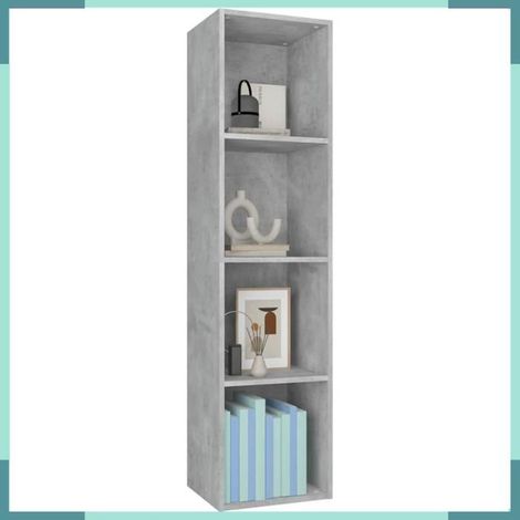 800148 Bibliothèque/Meuble TV Gris béton 36x30x143cm Bois d’ingénierie (1/5)