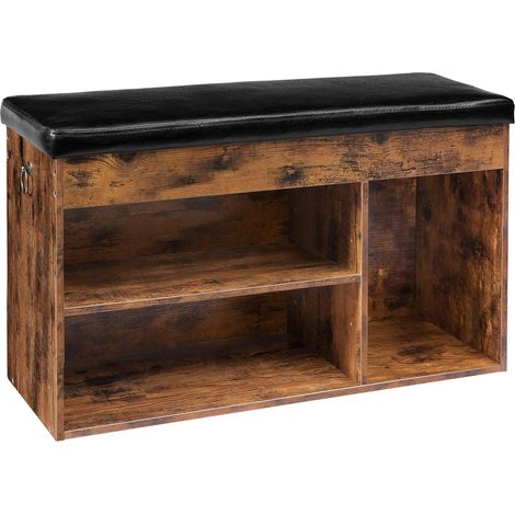 Schuhbank, Schuhregal mit Sitzfläche, Sitzbank mit Stauraum, Schuhschrank, gepolsterter Sitzkissen, verstellbarem Einlegeboden, 82 x 31,5 x 44 cm, platzsparend, Flur, Garderobe, HOOBRO EBF40HX01 (1/5)